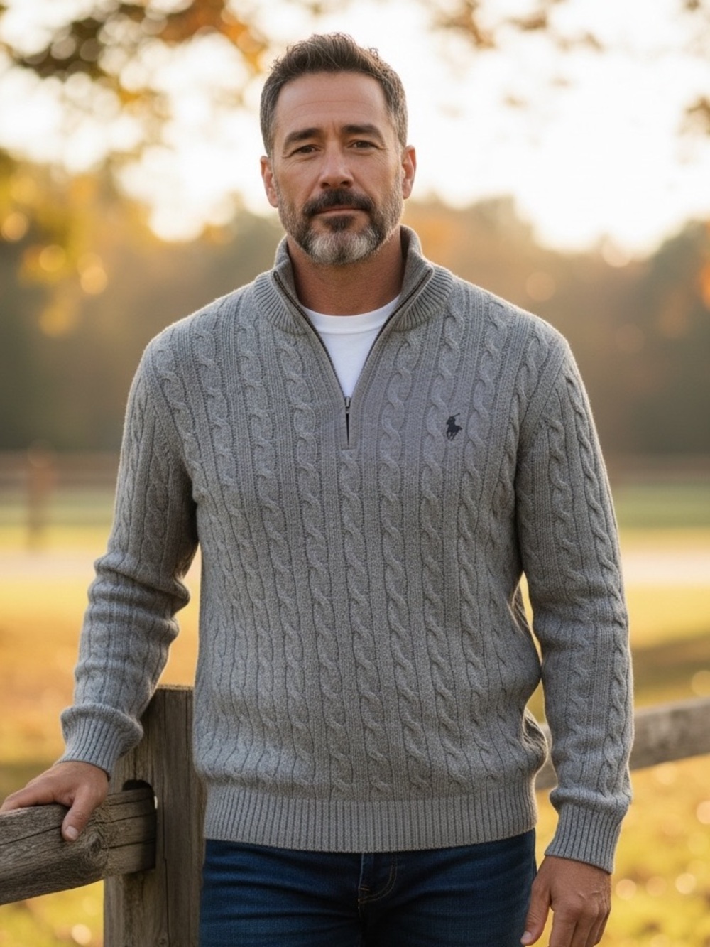 POLO RALP LAUREN WOOL CASHMERE BLEND CABLE KNIT SWEATER MENS SZ XL
